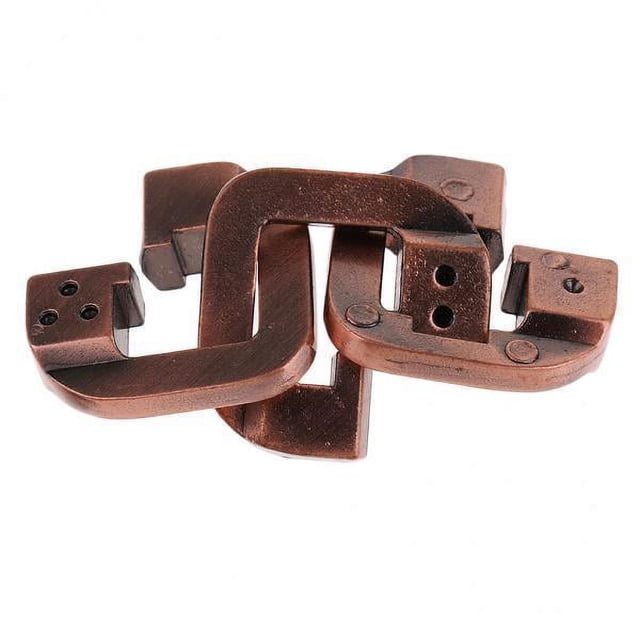 2xRing Lock Puzzle Classic Metal Brain Teaser IQ Test Toy Para Adultos Ni?os