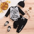 thumbnail image 2 of Baby Boy Clothes Newborn Infant Baby Clothes Romper + Pants + Hat 3PCS Outfits Set Kaprioy, 2 of 9