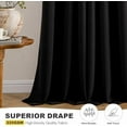 thumbnail image 4 of Black Blackout Curtains for Bedroom Living Room 68 Inches Long 2 Panels, Thermal Insulated Room Darkening Drapes Solid Grommet Top Noise Reduction Light Blocking Window Treatments 40x68 Inch, 4 of 5
