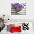 thumbnail image 3 of OriniceArtwork Purple Lavender Wall Decor Canvas Wall Art Retro Paintings Style Purple Lavender Flowers Picture on White Vintage Wood Background Rural for Living Room Bedroom Bathroom 20x16inch, 3 of 3