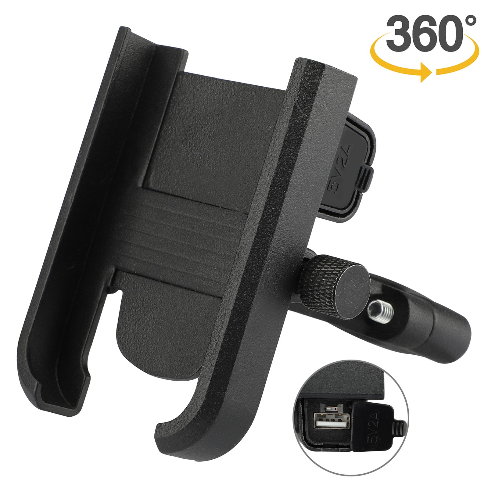 Universal Motorcycle Cell Phone Mount Holder Waterproof with USB Charger 360° Rotation for iPhone Samsung Universal Motorcycle Cell Phone Mount Holder Waterproof with USB Charger 360° Rotation for iPhone Samsung