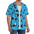 thumbnail image 2 of PAYOHTO Killer Whale on Blue Mens Hawaiian Casual Short-sleeved Shirt Tropical Summer Beach Button Down Shirts, 2 of 7