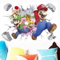 thumbnail image 3 of Mario Wall Stickers 3D wall stickers Children wall stickers Cartoon characters wall stickers Cartoon background wall decoration Birthday gift Children bedroom decoration 60*40CM, 3 of 4