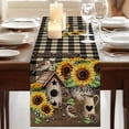 thumbnail image 3 of Table Runners 90 Inches Long Dress Scarves, Yellow Sunflowers Farmhouse Coffee/Dining/Kitchen Table Runner for Living Room, Western Star Brown Farmhouse Plaid 13x90 Inch, 3 of 9