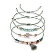 thumbnail image 1 of Conjunto de brazalete de pulsera con cuentas de cuerda ajustable hecho a mano para hombres y mujeres de 3 piezas, 1 of 5