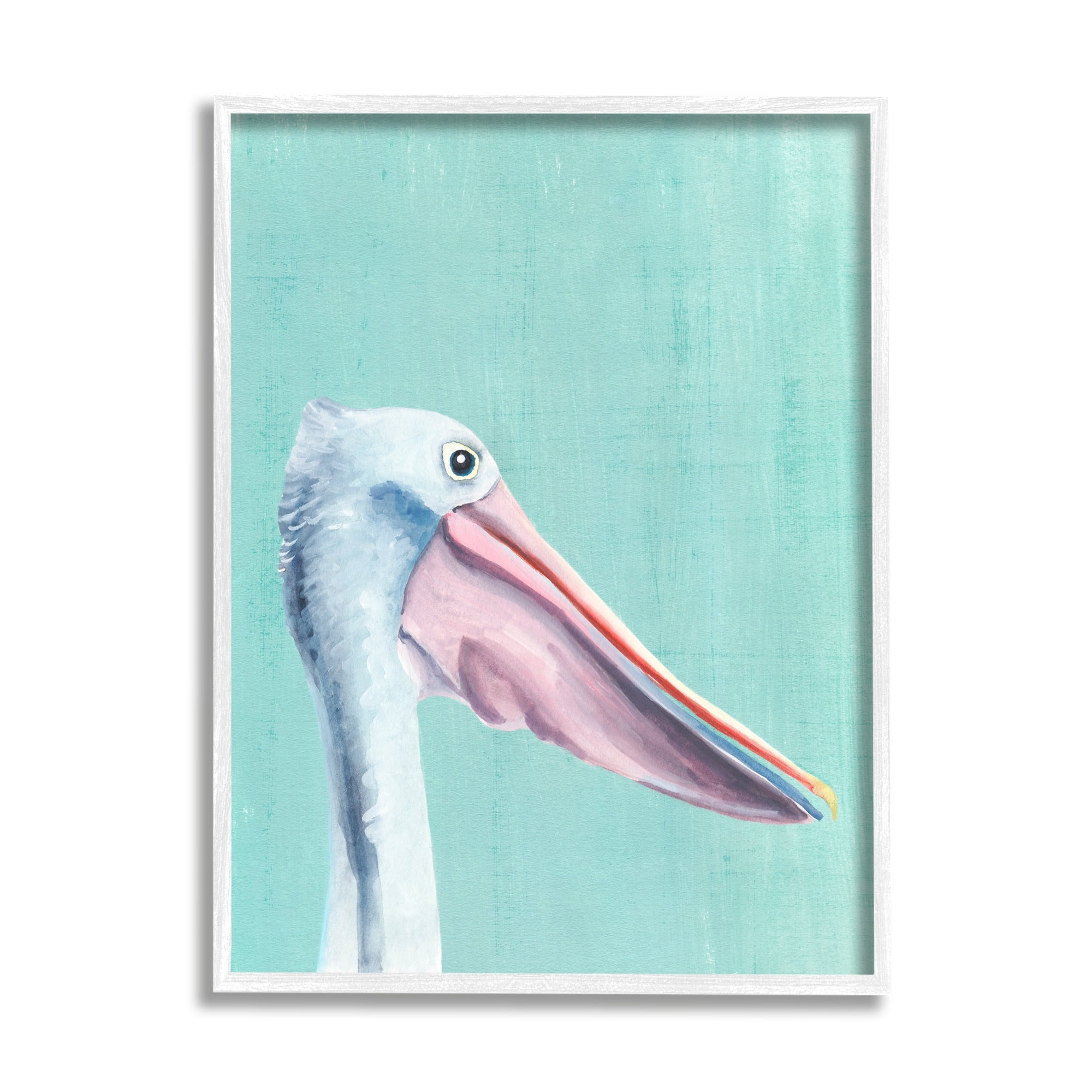Stupell Industries Pelican Head Detailed Sunny Pastel Portrait,16 x 20, Design by Annie Warren
