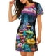 thumbnail image 2 of Balery Colorful Mushroom Camisón de manga corta con cuello redondo para mujer, cómodo y elegante., 2 of 6