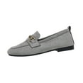 thumbnail image 2 of Miluxas Loafers for Women Comfortable Slip On Flats with Memory Foam for Daily Wearing Gray 9(42), 2 of 9