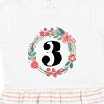 thumbnail image 4 of Inktastic 3rd Birthday Floral Wreath 3 Year Old Girl Girls Toddler Dress, 4 of 5