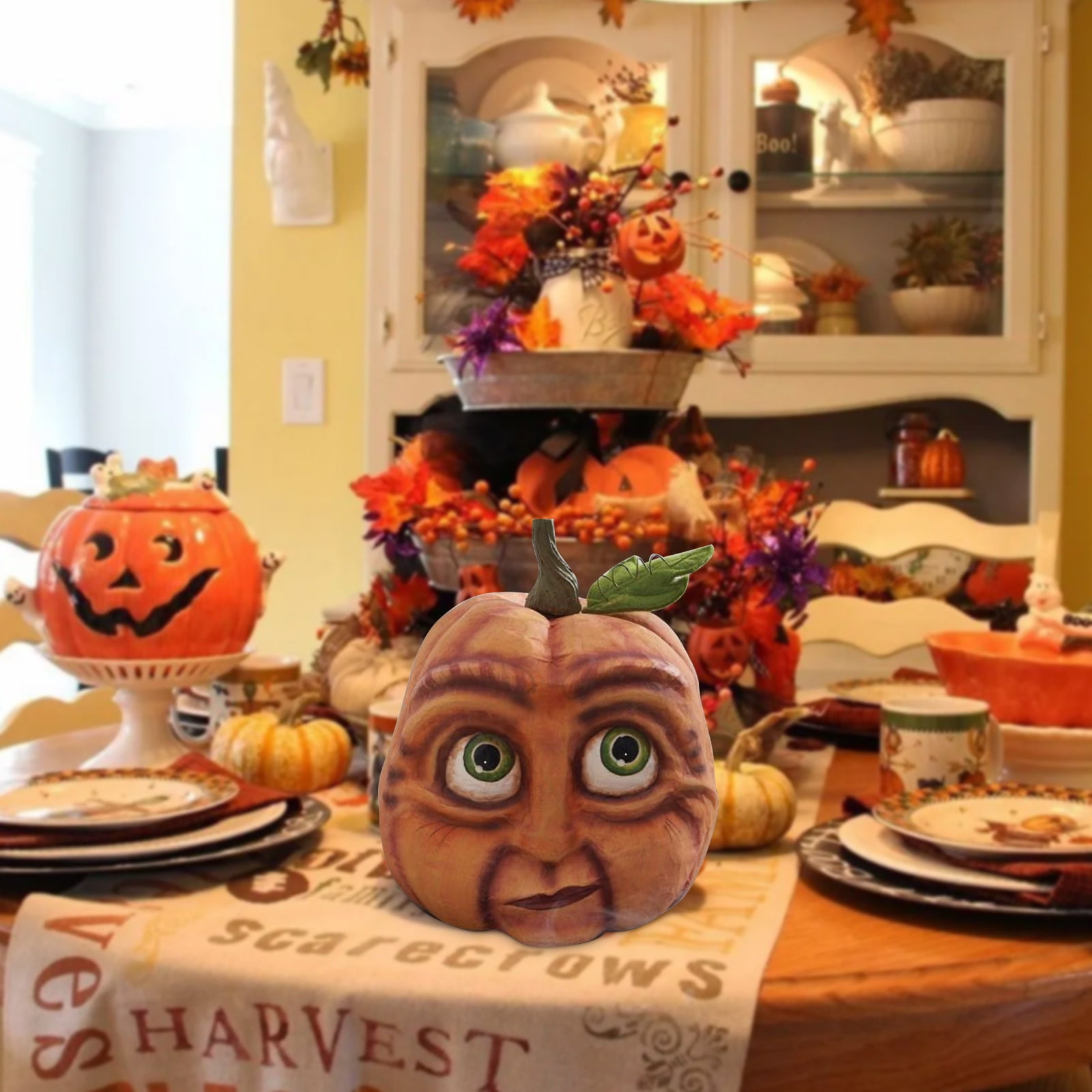 TOTO Halloween Decoration Expressive Pumpkin Halloween Pumpkin Decoration  Funny Gift Ornament - Walmart.com