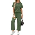 thumbnail image 5 of Fantaslook 2 Piece Sets for Women Casual Summer Travel Vacation Outfits Short Sleeve Tops Wide Leg Pants Lounge Sets, 5 of 9
