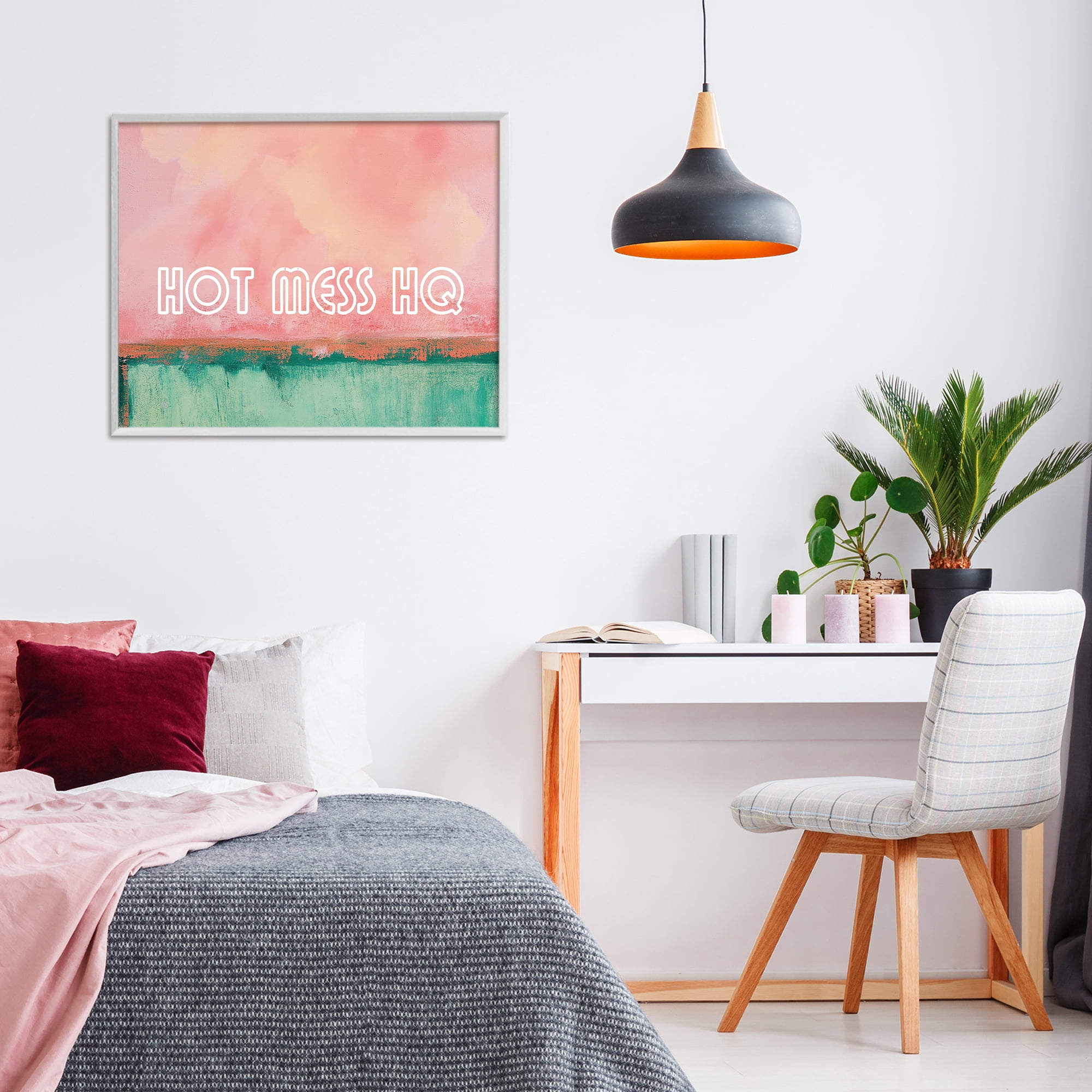 Stupell Industries Hot Mess Headquarters White Framed Giclee Art, design by Gina Kelly
