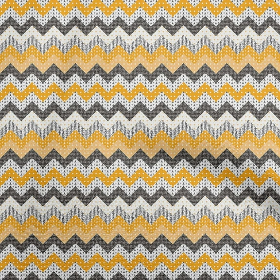 oneOone Polyester Spandex Mustard Yellow Fabric Chevron Fabric For Sewing Printed Craft Fabric By The Yard 56 Inch Wide-GL