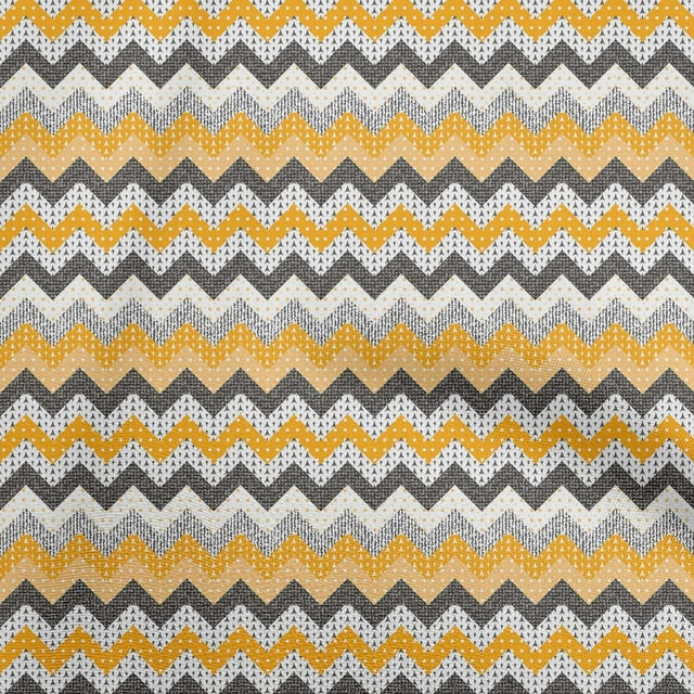 oneOone Tissu Cambric Coton Jaune Moutarde Chevron Matériel de Robe Tissu Imprimé Tissu au Mètre 56 Pouces de Large-Cb