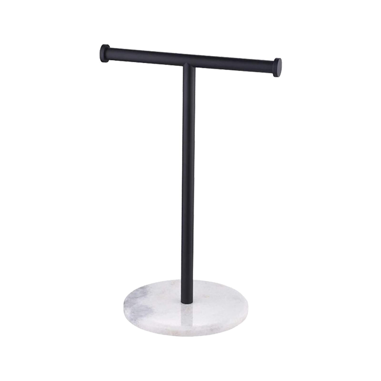 Bath Hand Towel Holder Stand with Round Base Free Standing Towel Organizer Rack Black - Walmart.com