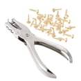 thumbnail image 1 of 200 Pcs Attaches en Papier Laiton Rondelles en Laiton Plaqué avec Perforatrice 1 Pce, 1 of 8