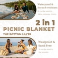 thumbnail image 4 of Brown 80"x80" 2-in-1 Woven Picnic Blanket Outdoor Beach Camping Mat, 4 of 7
