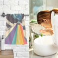 thumbnail image 7 of Yayeee 2 Pack Hand Towels for Bathroom 100% Cotton 16" x 28" Soft Absorbent Kitchen Towel, Colorful Road at Night, 7 of 7