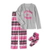 Gyrl Co Girls T-Shirt, Micro-Fleece Pants and Slipper Socks 3-Piece Sleepwear Set
