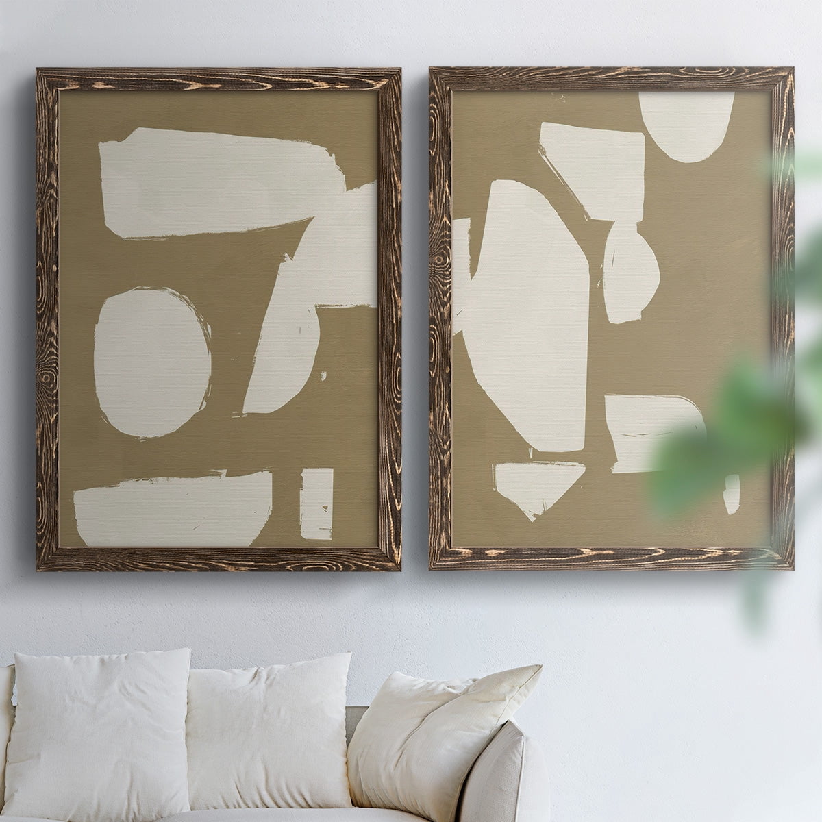 Chunky Abstract I - Premium Framed Canvas 2 Piece Set - Ready to Hang