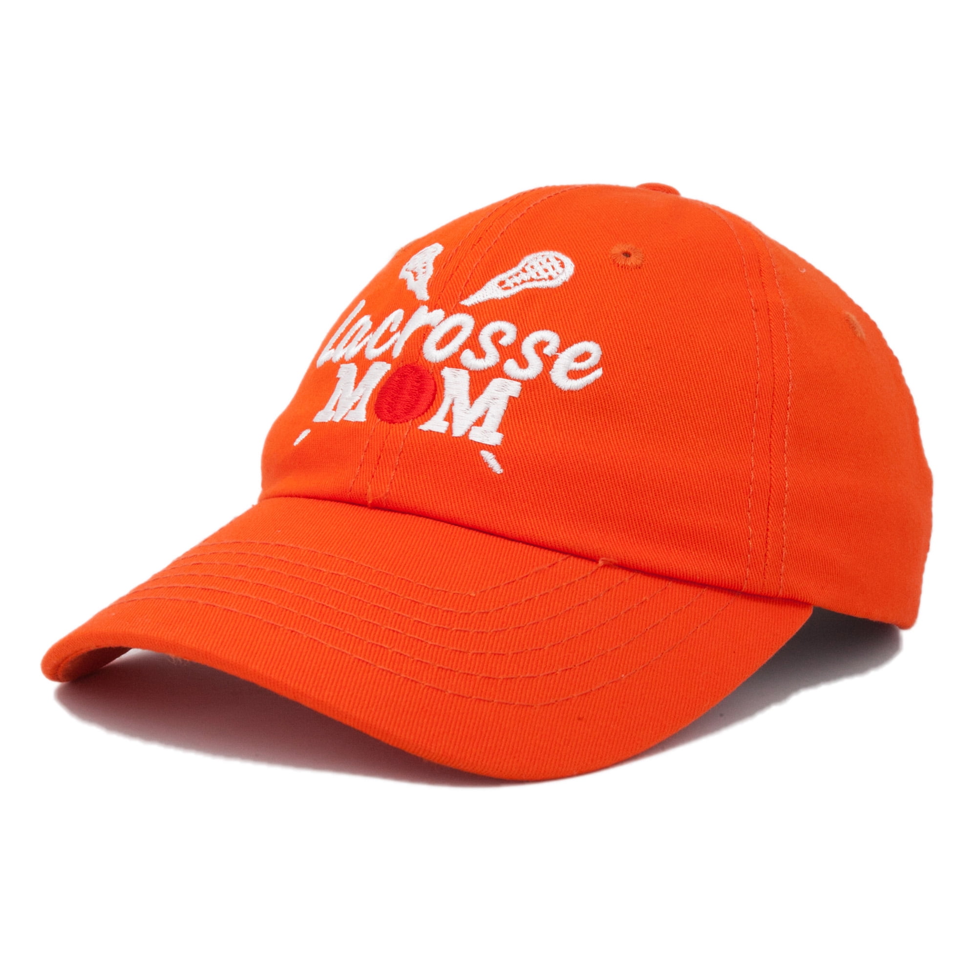 DALIX Lacrosse Mom Hat Women's Baseball Caps Unstructured Dad Hats in Orange