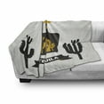 thumbnail image 3 of Tequila Soft Flannel Fleece Throw Blanket, Sugar Skull on Bottle with Sombrero Hat Cactus Silhouettes, Cozy Plush for Indoor and Outdoor Use, 60" x 80", Grey Yellow, by Ambesonne, 3 of 6