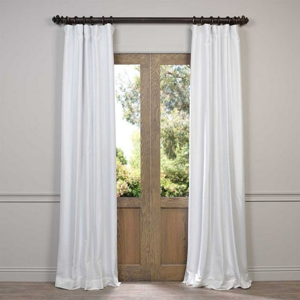 Exclusive Fabrics Faux Silk Taffeta Solid Blackout Single Curtain Panel Com Exclusive Fabrics Faux Silk Taffeta, Faux Silk Taffeta Solid Blackout Single Curtain Panel