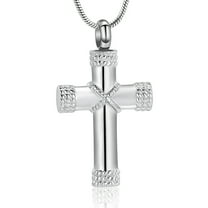 Rope Winding Cross Cremation Ashes Urn Pendant Necklace Memorial Keepsake Jewelry Lord’s Prayer Cross Ashes Necklaces