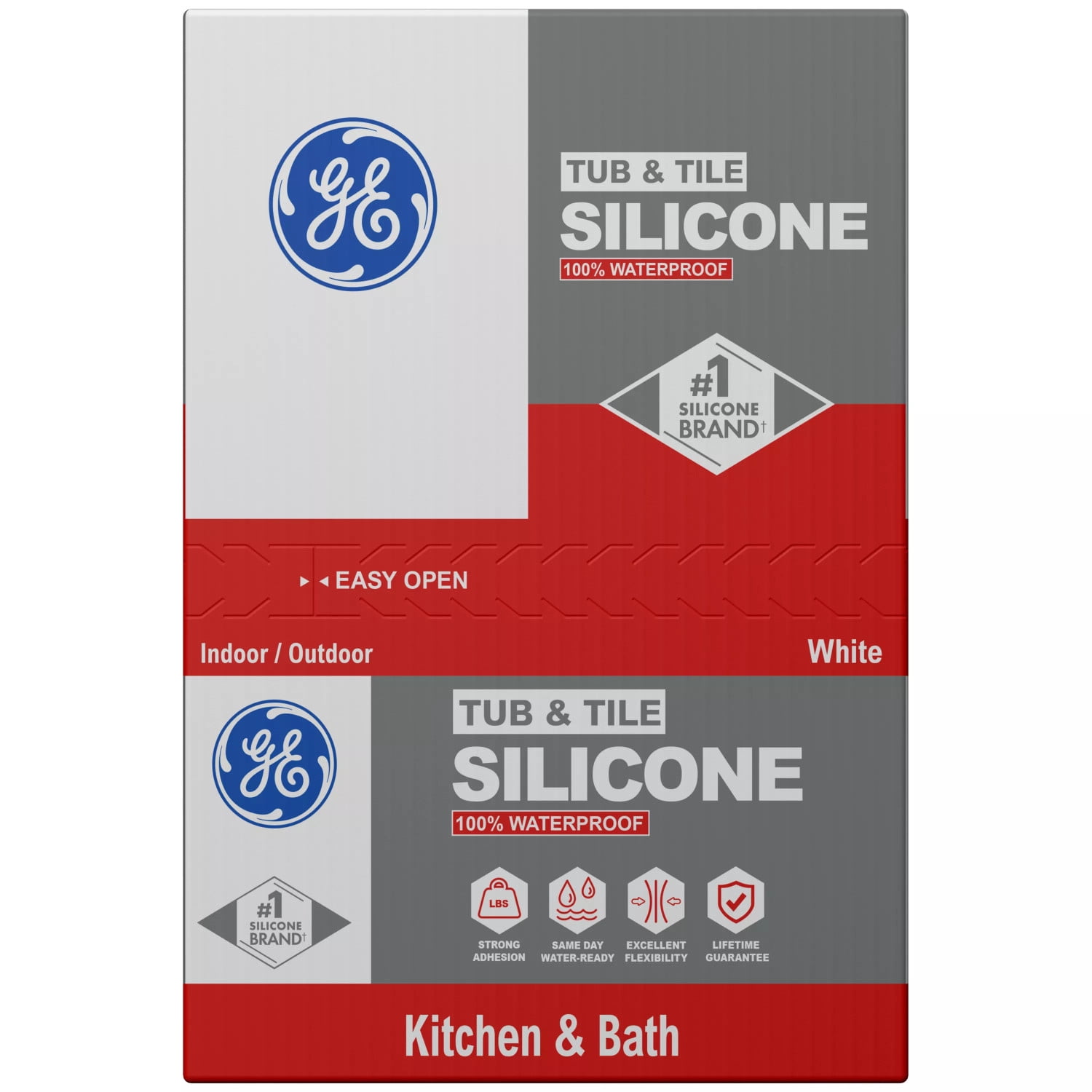(10 pack) GE Silicone 1 Tub & Tile, Pack of 1, White 10.1 fl oz Cartridge
