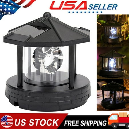 

Paddsun Solar Lighthouse LED Light Garden Outdoor Rotating Beam Sensor Beacon Lamp Decor