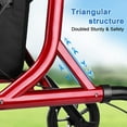 thumbnail image 4 of WalkMate Rollator Walker for Seniors with Cup Holder, Upgraded Thumb Press Button for Height Adjustment, 8" Wheels Folding Lightweight Walking Aid with Seat Padded Backrest, Red, 4 of 9