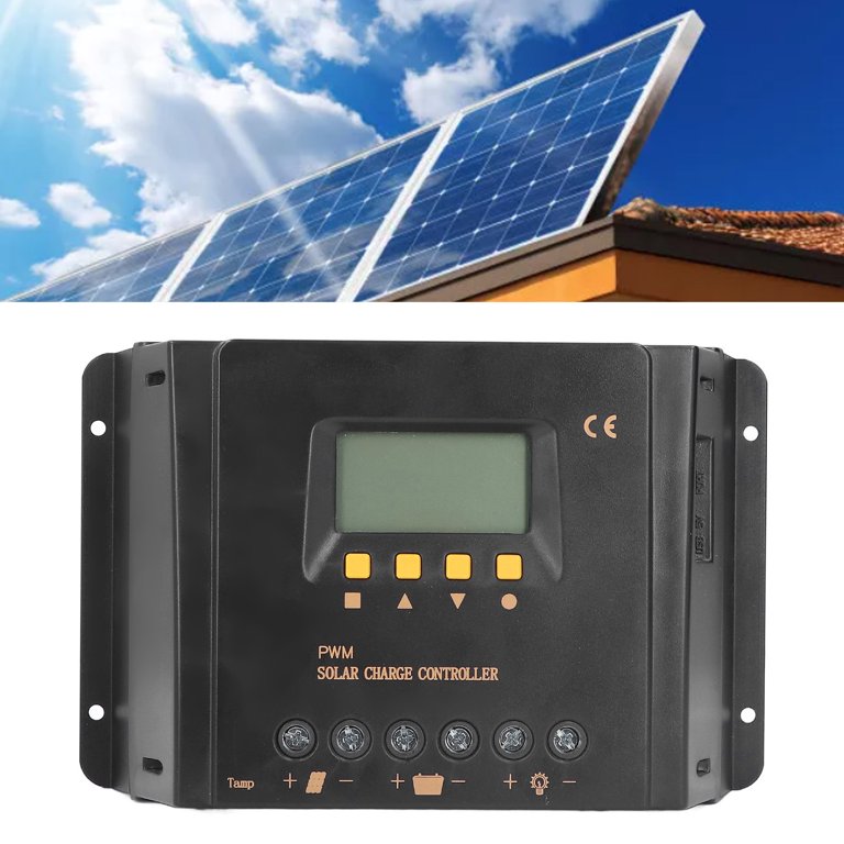 30A Solar Charge Controller - 12V/24V Automatic, LCD Display, Dual USB For RV, Home, Marine
