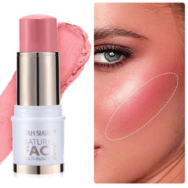 TQEHS Barras de rubor en crema para contorno de mujer, para mejillas, labios, iluminador, maquillaje facial S8H4