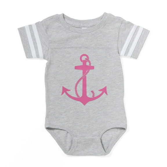 CafePress - Anchor_Pink - Cute Infant Baby Football Bodysuit
