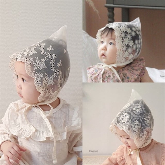 Summer Lace Flower Sun Hat Toddlers Newborn Baby Girls Boy Kids Spring Soft Bonnet Photography Props For Baby AccessoriesSky Bluefit 0 to 6M He Qiyong unisex