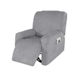 thumbnail image 1 of Amdohai Housse de Sofa Extensible Imperméable en Suède pour Fauteuil Recliner, 4 Pcs Séparées, 1 of 7