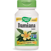 Nature's Way Damiana Leaves 400 mg Non-GMO Project Verified & Tru-ID? Certified, 100 Ct
