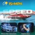 thumbnail image 3 of JoyStone Remote Control Boat with LED Lights, 20+ mph, 12 inch High-Speed RC Racing Boats for Pool & Lakes, Pool Toys for Kids & Adults, Blue, 3 of 10