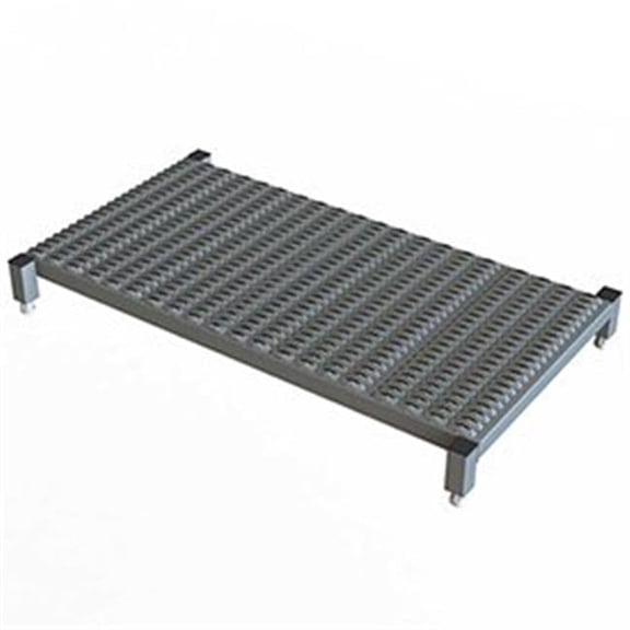 48 x 24 in. Adjustable Height Steel Work Platform - 5 to 8 in. - Gray