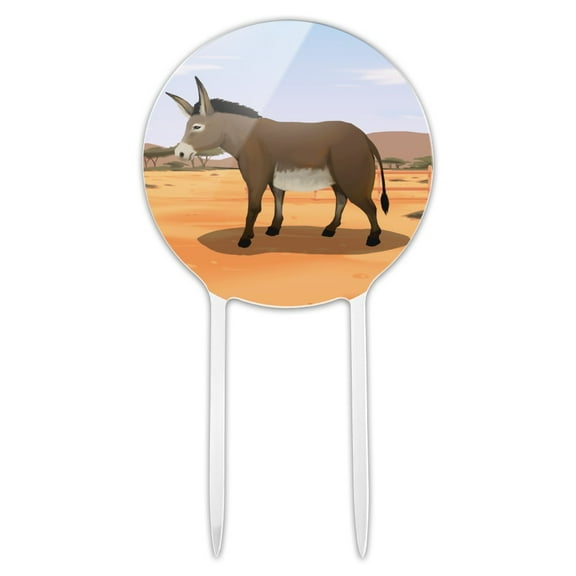 Acrylic Donkey on Ranch Cake Topper Party Decoration for Wedding Anniversary Birthday Graduation