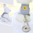thumbnail image 2 of Cat Dog Sunflower Embroidered Chest Strap Pet Backpack Harness Traction Rope Grey-M, 2 of 7