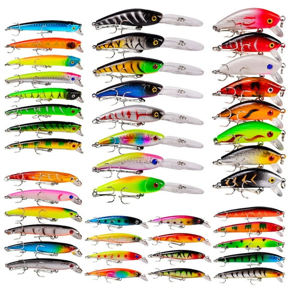 43Piece Fishing Lures Kit Soft Hard Fishing Lures Baits Set with Hooks for Saltwater and