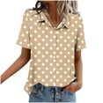 thumbnail image 4 of Blczomt Summer Women Tops Yellow Polka Dot Lightweight Blouse Button Down Casual 2026,XL, 4 of 5