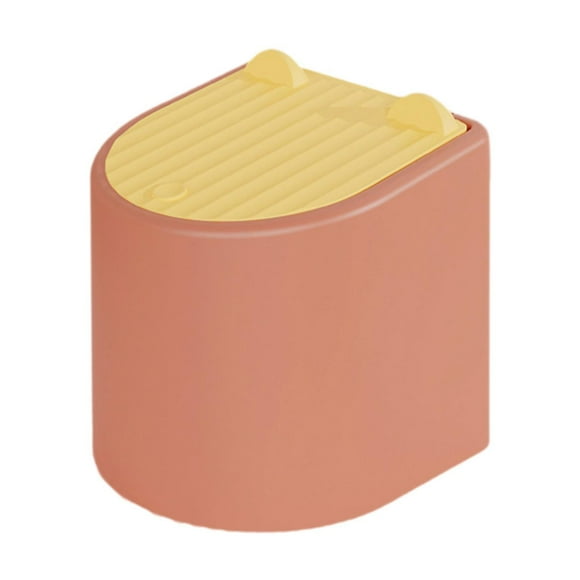 Mini bote de basura para arena para gatos, contenedor de basura, contenedor de basura para mostrador, para tocador de baño, oficina, al lado de la rojo anaranjado