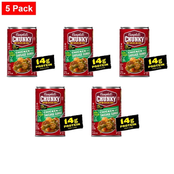 Campbell’s Chunky Healthy Request Chicken and Sausage Gumbo Soup 18.8 oz - 5 Pack