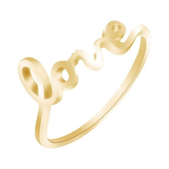 AFFY 14k Yellow Gold Over Sterling Silver Love Promise Ring