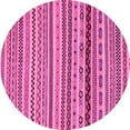thumbnail image 1 of Ahgly Company Indoor Round Abstract Pink Modern Area Rugs, 4' Round, 1 of 4