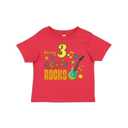 

Inktastic Being Three Rocks- Third Birthday Gift Toddler Boy or Toddler Girl T-Shirt