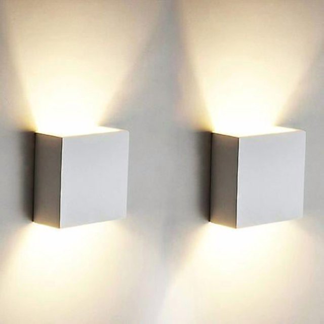 2 Pack 6W LED Wall Lights for Living Room, Bedroom, Dining Room, Warm White