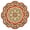 Orange, variant on 4 ft. Red Wool Floral Hand Tufted Round Area Rug